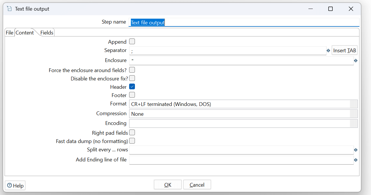 Pentaho Output File Modification