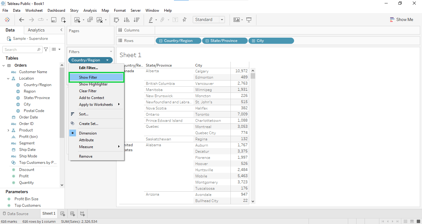 How To Use Cascading Filter In Tableau