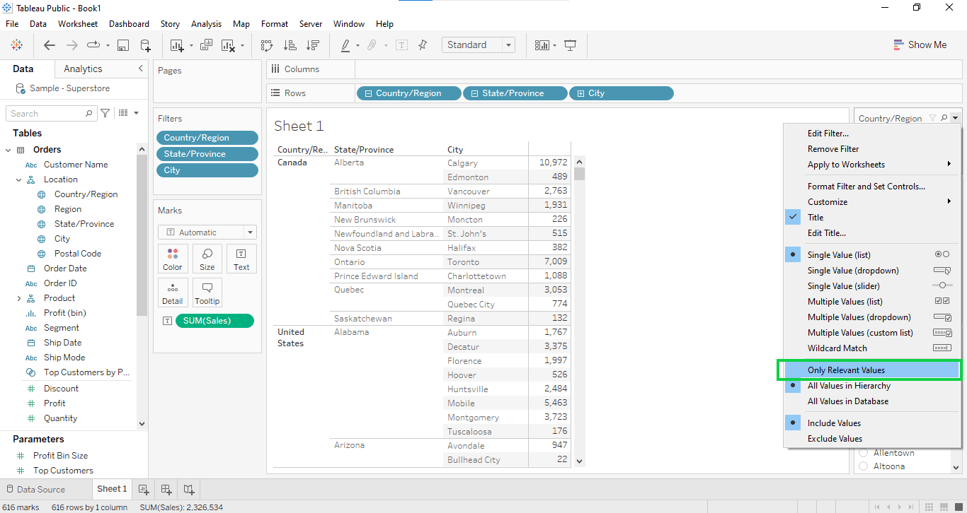 How To Use Cascading Filter In Tableau